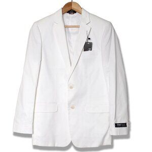 Tommy Hilfiger Blazer Jacket Stretch Cotton Blend Single Breasted White NEW